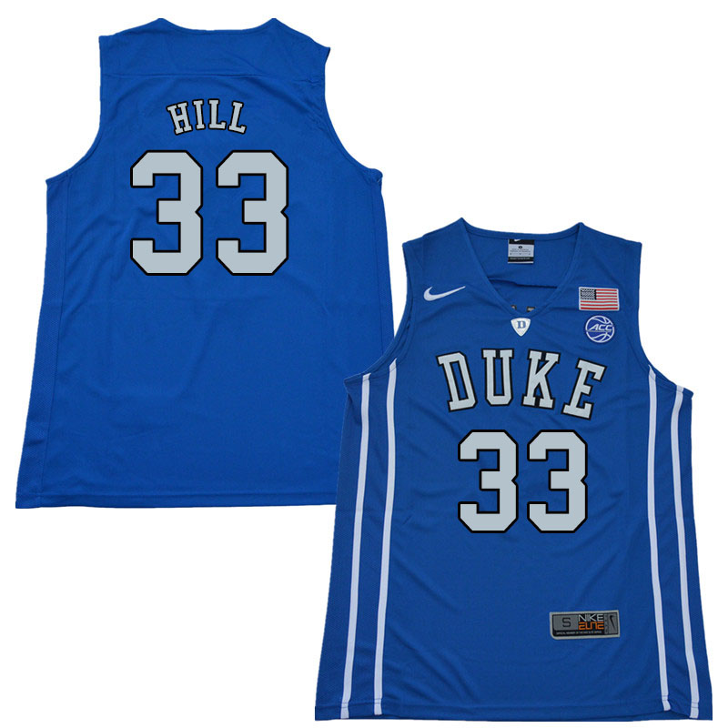 2018 Men #33 Grant Hill Duke Blue Devils College Basketball Jerseys 