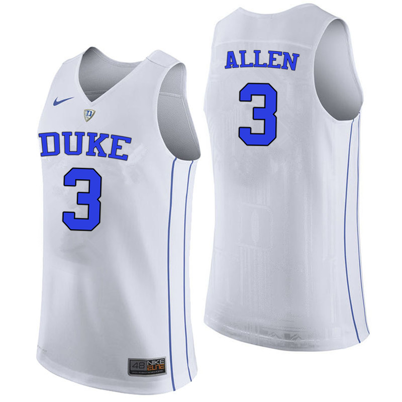 Nike Duke Basketball Jersey #3 Grayson Allen  Grayson allen, Duke  basketball, Basketball jersey